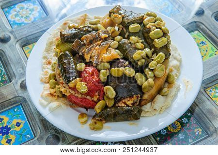 Stuffed Grape Leaves - Arabic Traditional Food.