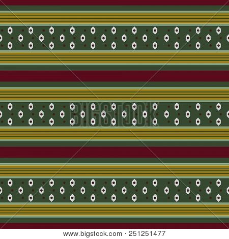 Retro Dark Colored Seamless Pattern With Horizontal Stripes