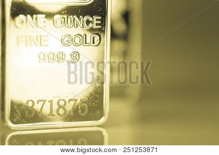 False Generic Gold Lingot. No People. Copy Space