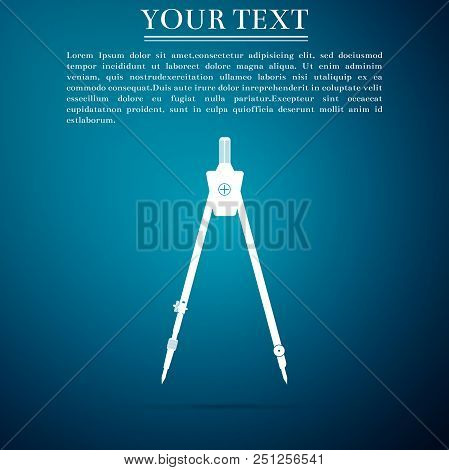 Drawing Compass Icon Isolated On Blue Background. Compasses Sign. Drawing And Educational Tools. Geo