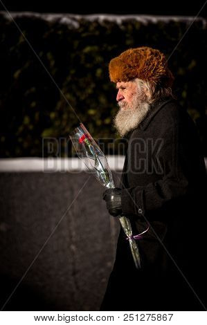Moscow, Russia - March 15, 2013: Meeting For 60 Years Since The Death Of Stalin On Red Square.