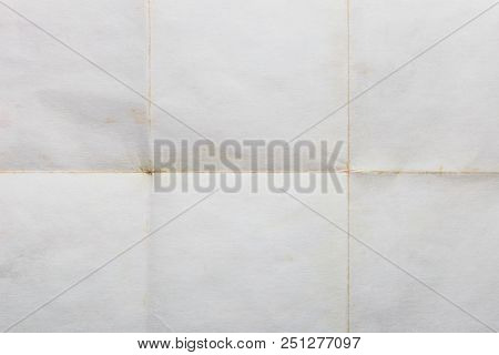Old Sheet Of Paper Folded In Six, Texture Background