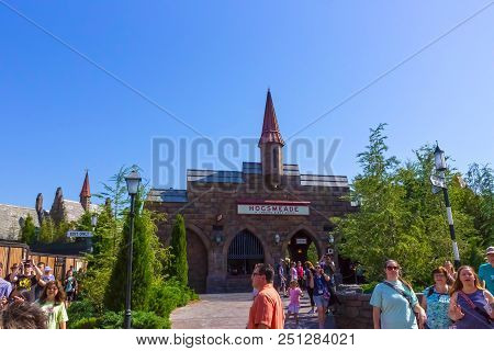 Orlando, Florida, Usa - May 09, 2018: The Wizarding World Of Harry Potter In Adventure Island Of Uni