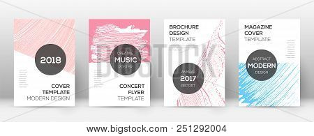Cover Page Design Template. Modern Brochure Layout. Comely Trendy Abstract Cover Page. Pink And Blue