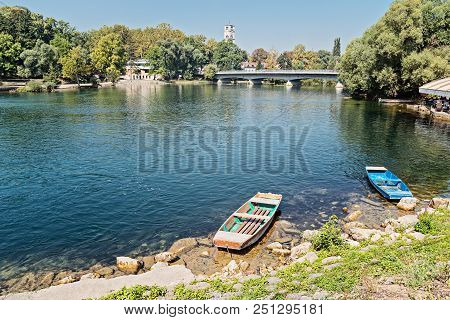 Bihac Town, View Of The  Una River, Bosnia And Herzegovina