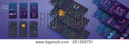 Trade Exchange App On Phone Screen. Mobile Banking Cryptocurrency Ui. Online Stock Trading Interface