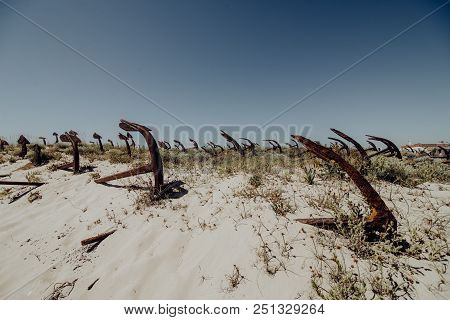 The Old Anchor Cemetery At The Barril Beach In Tavira Algarve Portugal