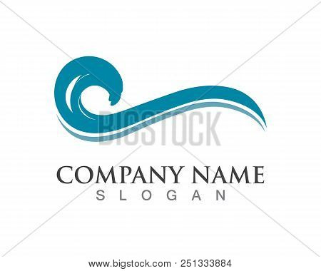 Waves Of Sea Or Ocean Waves, Blue Water, Splash And Gale, Vector Illustration