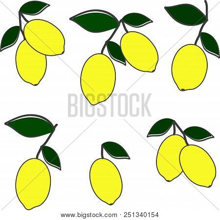 Food, Lemon, Yellow, Citrus, Sour, Set, Vitamin