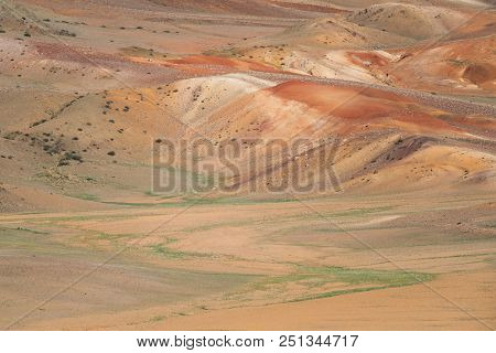 Mountain Landscape, Red-orange Color, Reminiscent Of The Color Of The Surface Of The Planet Mars. Th