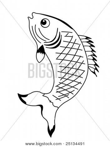 vector silhouet vis op witte achtergrond