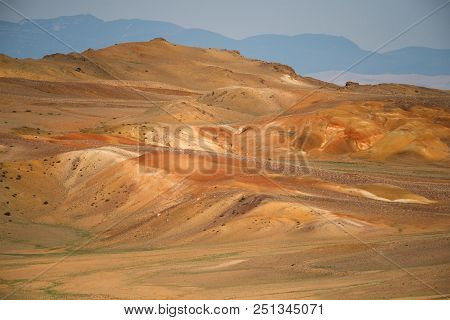 Mountain Landscape, Red-orange Color, Reminiscent Of The Color Of The Surface Of The Planet Mars. Th