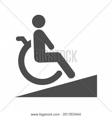 Wheelchair Ramp Sign. Accessible For Disabled Persons. Vector Icon.