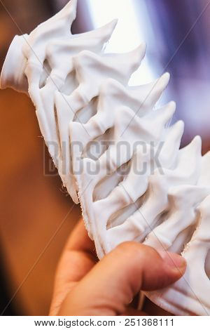 3d Printer Working Close Up. Automatic Three Dimensional 3d Printer Performs Plastic. Modern 3d Prin