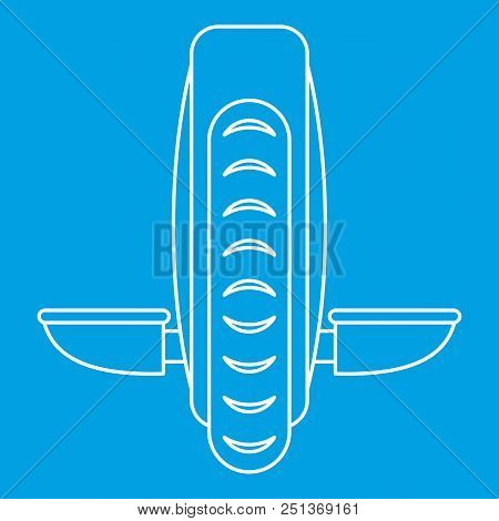 Solowheel Icon Blue Outline Style Isolated Vector Illustration. Thin Line Sign