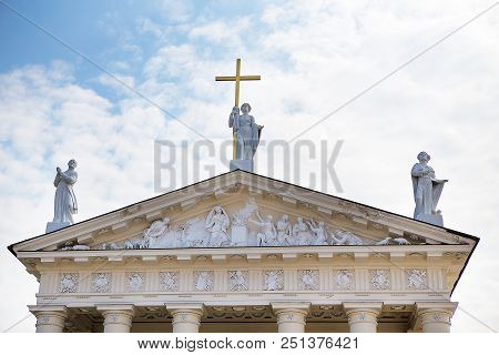 View Of The Cathedral Of The Basilica Of St. Stanislaus And St. Vladislav. Vilnius, Lithuania.
