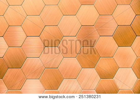 Abstract Silver Metal Background. Geometric Hexagons. Different Color