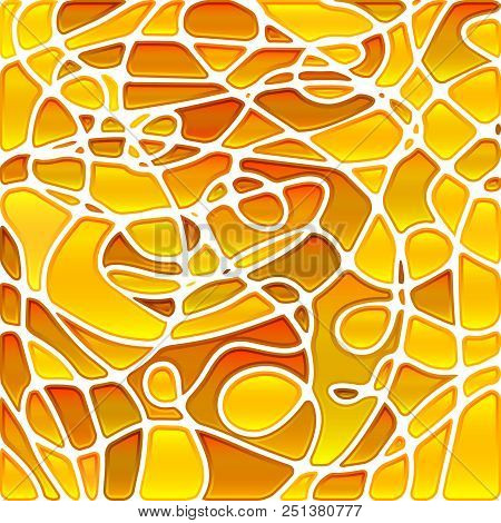 Abstract Vector Stained-glass Mosaic Background - Orange And Yellow