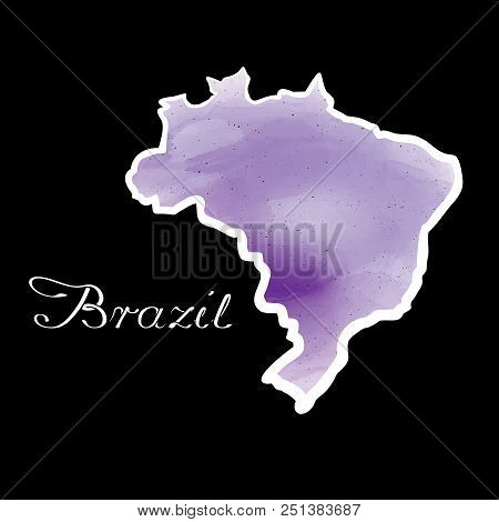 Illustration - Map Of The Brazil In Abstract Style.