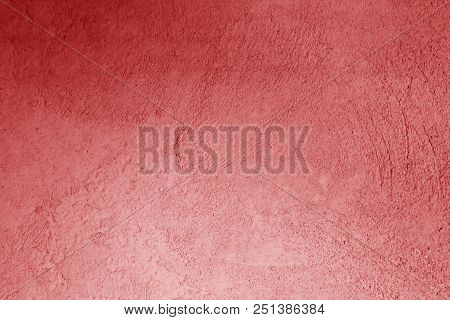Plaster Wall Texture In Red Color. Abstract Background And Texture.