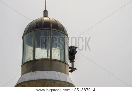 Dome Glass Of The Lighthouse Located On Haeundae Dongbaekseom Island, Busan, South Korea
