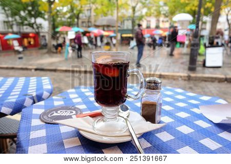 Paris, France - November 2017: Paris -  Open Air Artist Market At Tertre Square (place Du Tertre) In