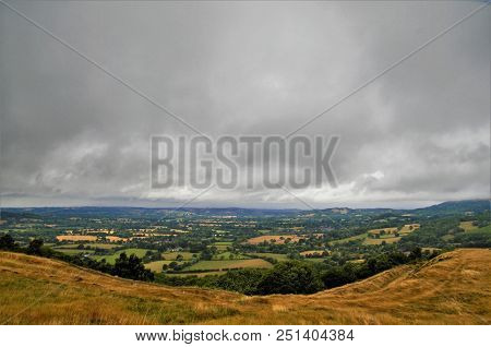 View From The Malvern Hills Facing West On An Overcast Summer Day