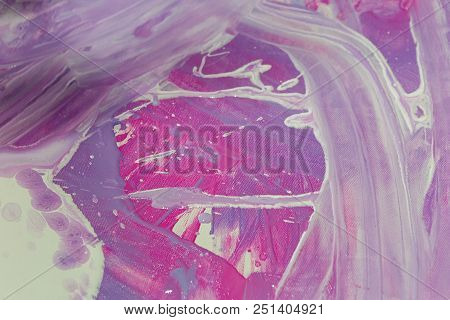 Abstraction Of The Flowing Multi-colored Acrylic Paints