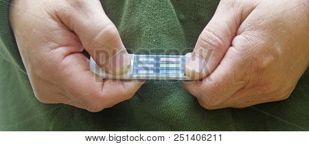 Multi Panel Drug Test Device On Hand Man .