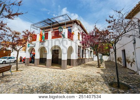 Granada, Spain, April 06, 2018: Traditional Arabic Architecture Of Andalusia, Albaicin Moorish Medie