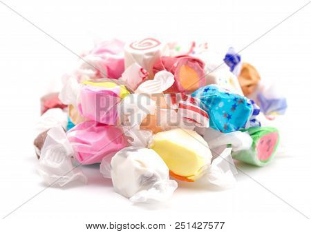 Thirty Different Flavors Of Salt Water Taffy In A Pile