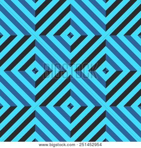 Seamless Pattern With Rhombus And Diagonal Lines. Abstract Geometric Background. Vector Illustration