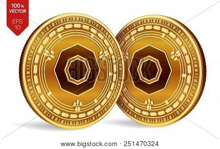Komodo. Accepted Sign Emblem. Crypto Currency. Golden Coins With Komodo Symbol Isolated On White Bac