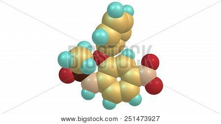 Nimesulide Molecular Structure Isolated On White
