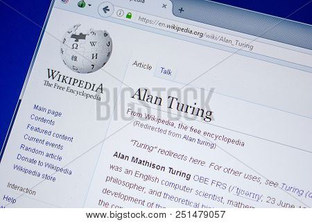 Ryazan, Russia - July 09, 2018: Page On Wikipedia About Alan Turing
