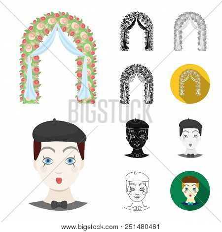 Event Organisation Cartoon, Black, Flat, Monochrome, Outline Icons In Set Collection For Design.cele