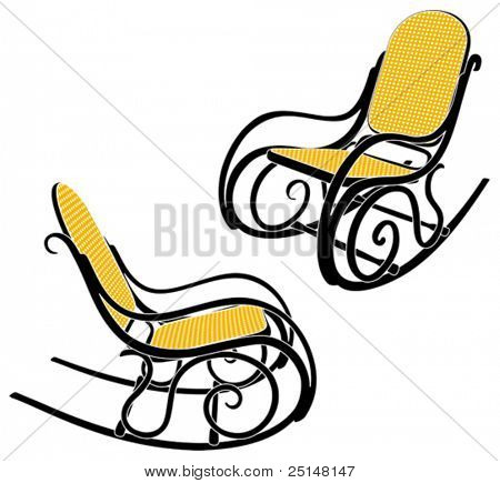Rocking chair silhouet in twee verschillende bezienswaardigheden