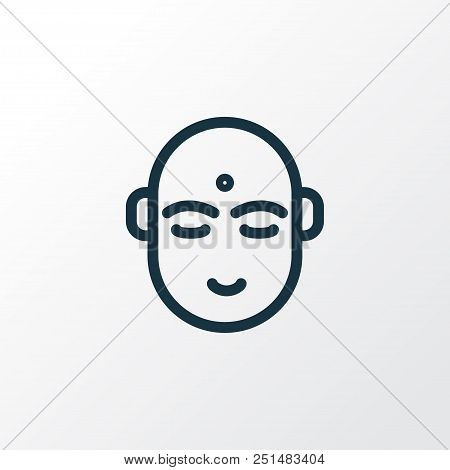 Hindu Human Icon Line Symbol. Premium Quality Isolated Indian Man Element In Trendy Style.