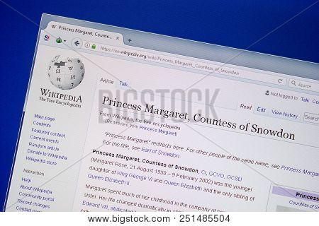 Ryazan, Russia - July 09, 2018: Page On Wikipedia About Princess Margaret, Countess Of Snowdon