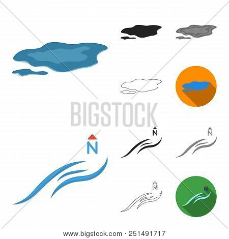 Different Weather Cartoon, Black, Flat, Monochrome, Outline Icons In Set Collection For Design.signs