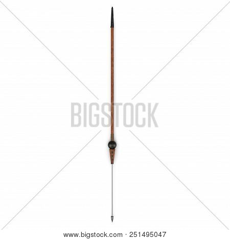 Roman Medieval Pilum On White Background. 3d Illustration