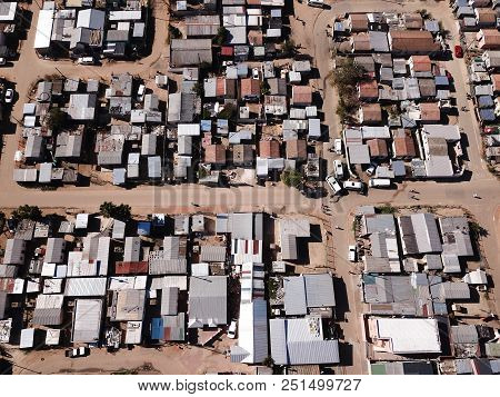 Aerial View Over Poor Township In South Africa