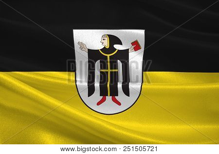 Flag Of Munich Is The Capital And Largest City Of The German State Of Bavaria, On The Banks Of River