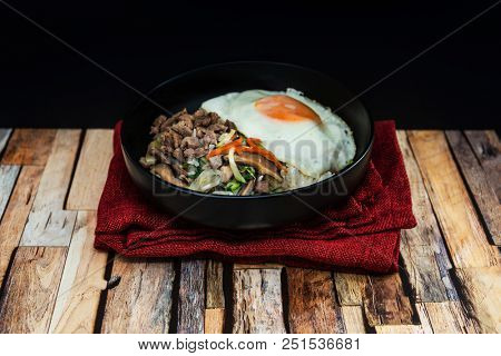 Handmade Korean bibimbap ready to eat