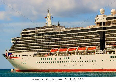 St. Lucia, Caribbean - December 2017
Cruise Ship P&o Arcadia Docked In St Lucia Port Of Call.
Cruise