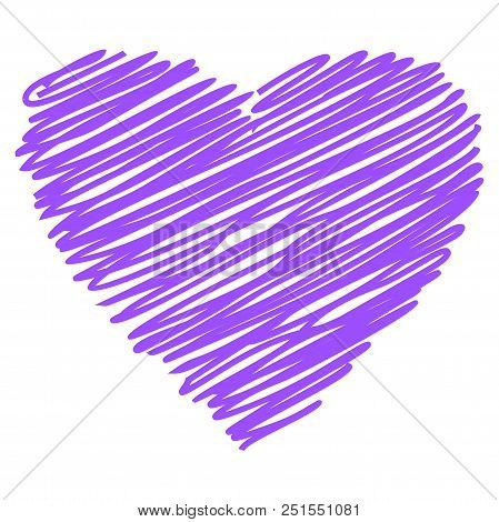 Heart Line Hand Drawn Sketch Stock Vector