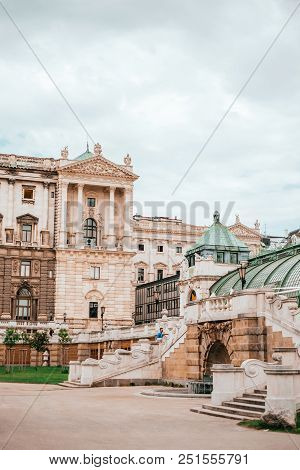 Vienna, Austria - May 8, 2018 Palmenhaus Historic Building In Vienna, Austria, City Sightseing.