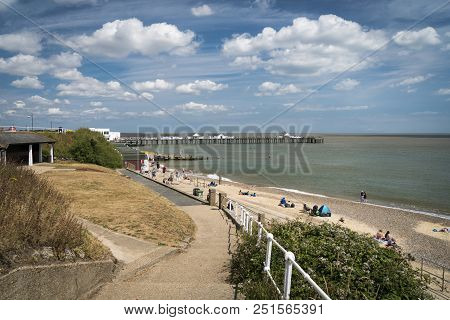 View Of The Seafront And Pier At Southwold, Suffolk Uk