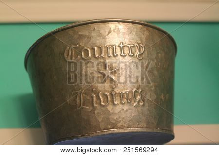 A Vintage Tin Country Home Decor Container