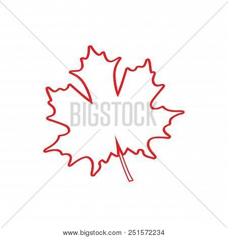 Isolated Textured Maple Tree Leaf. Vector Illustration Design